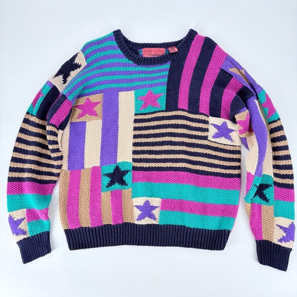 Vintage Northern Isles Hand Knitted Patchwork Sweater - Picture 2 of 10